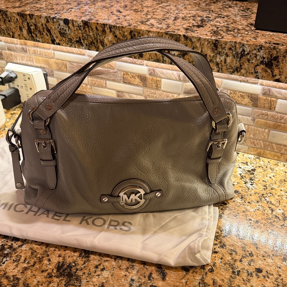 Michael Kors grayLeather Satchel
